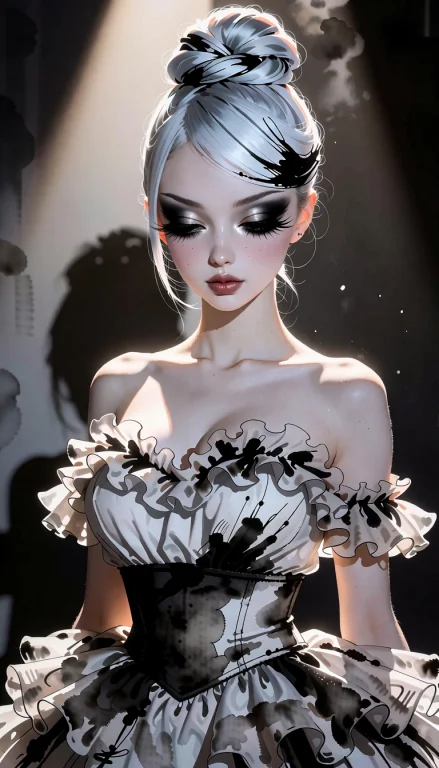 An Attractive Full Body Illustration Of A Young Bimbo With G...
