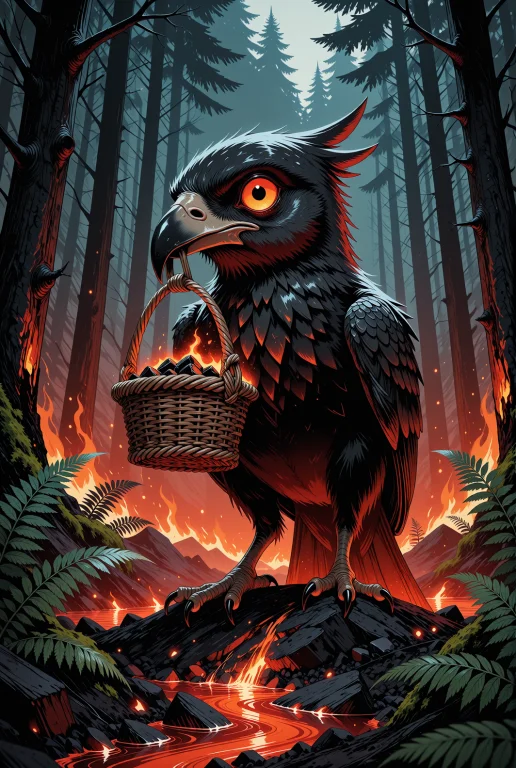 Poetic Dark-fantasy Painting, Turn The Bird Into The Last Em...