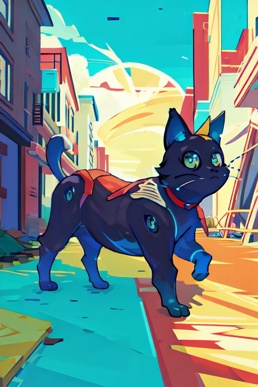 Solo,masterpiece, Best Quality, Black Cat, Lora8081