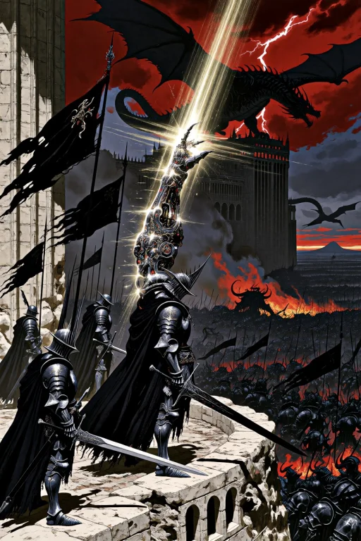 Epic Dark-fantasy Battlefield At The End Of An Age. In The F...