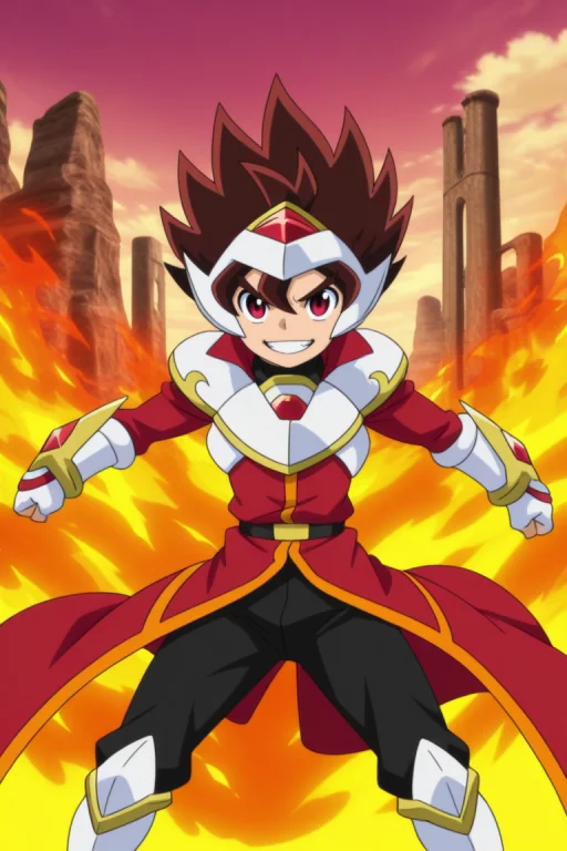 Tsurugi Tatewaki, Red Hair, Red Eyes, Red Coat, Armor, Circl...
