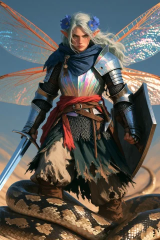 Midjourney An Anime Style Digital Illustration Of A Fierce F... — Stable Diffusion AI Prompt: midjourney an anime style digital illustration of a fierce fairy knight standing...