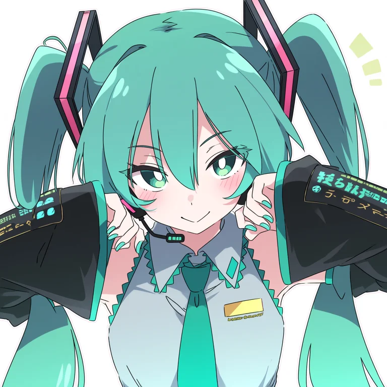 Ixy Style, 1girl, Solo, Hatsune Miku, Long Hair, Necktie, Tw...