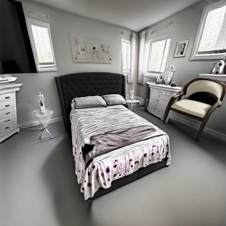 This Photograph Depicts A Modern, Well-lit Bedroom With A Ca...