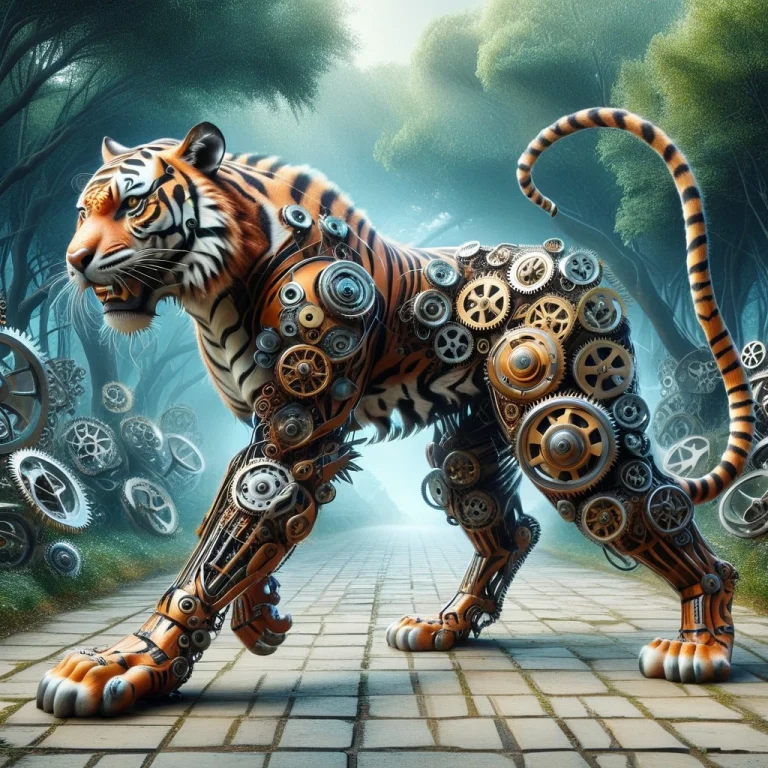 Metal Gears, An Animal, Tiger, Tiger Shaped1.5,outdoor, Aest...