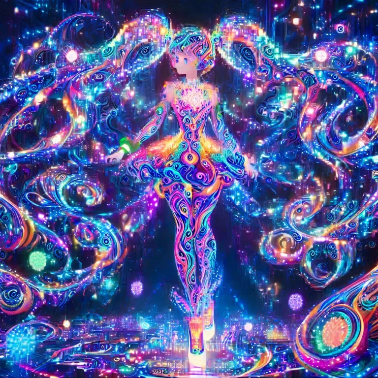 1girl, Solo, Magical Girl, Twintails, Full Body, Swirls, Int...