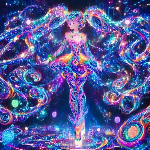 1girl, Solo, Magical Girl, Twintails, Full Body, Swirls, Int... — SDXL AI Prompt: 1girl, solo, Magical girl, twintails, full body, swirls, intricate patterns, ver...