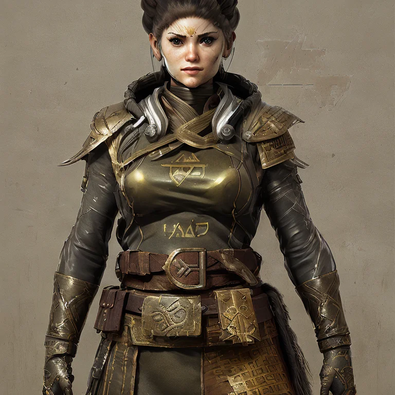 A Photo Of A Full Body Character Of A Yang Female Greek Sold...