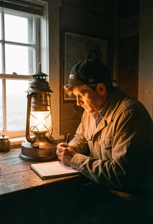 A Lighthouse Keeper Writing By Lamplight, Analog Photo, Soft...
