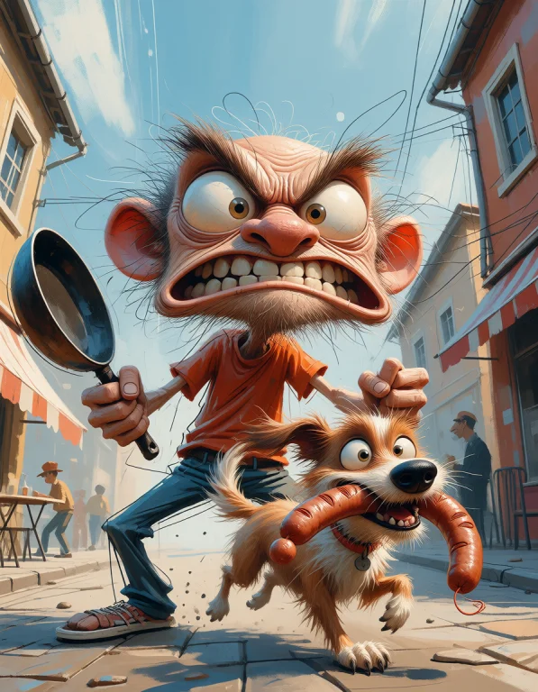 Qbsdbx, A Whimsical Digital Illustration Depicting A Mischie...