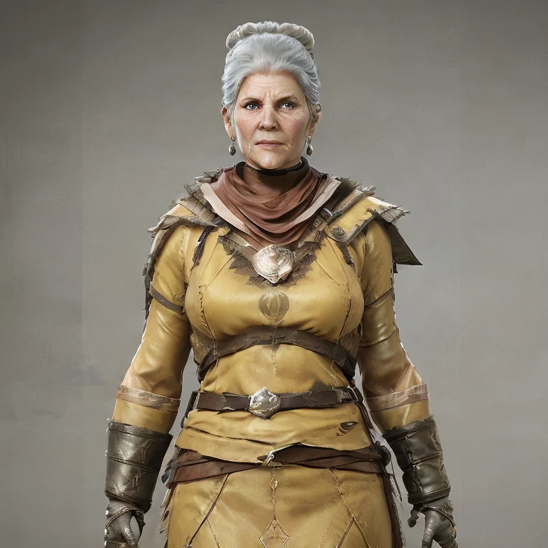 A Photo Of A Full Body Character Of A 70 Years Old Female Ro...