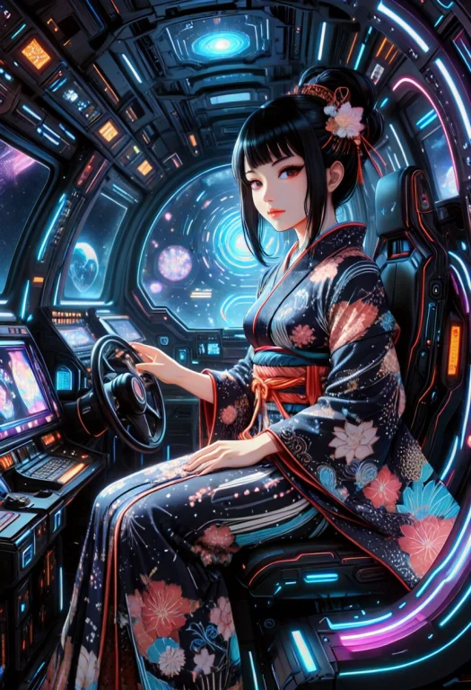 Create A Scene Featuring An Adult Japanese Woman In An Ukiyo...