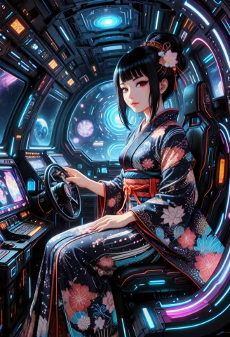 Create A Scene Featuring An Adult Japanese Woman In An Ukiyo... — SDXL AI Prompt: Create a scene featuring an adult Japanese woman in an ukiyo-e bijin-ga style, d...