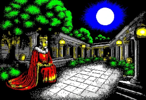 Zxpixseva, An Old Russian Fairy Tale Palace Courtyard At Nig... — FLUX AI Prompt: zxpixseva, an old Russian fairy tale palace courtyard at night, a king sitting o...