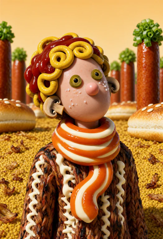 A Girl Constructed Entirely From Processed Meats Stands With...