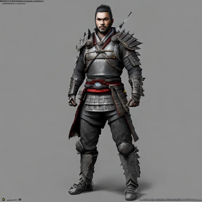 A Photo Of A Full Body Character Of A Japanize Male Samurai,...
