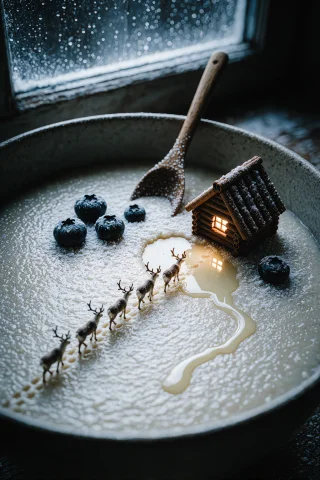 Zidiusart. A Photograph Of A Wide Bowl Of Porridge On A Wood... — Stable Diffusion AI Prompt: ZIDIUSART. A photograph of a wide bowl of porridge on a wooden kitchen table at...