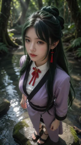 Setsuna Meiou,24168cm85mm8k — Stable Diffusion AI Prompt: 冥王雪奈(Setsuna Meiou),一位24岁的年轻女性冥王雪奈，拥有深绿色极长直发，发丝在幽...