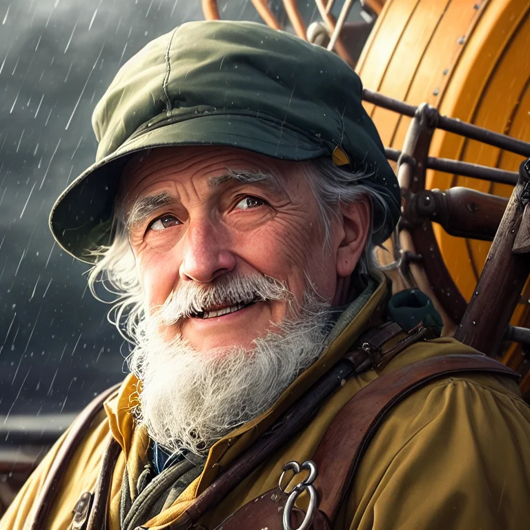 A Realisticphoto 1.2 Portrait Of A 1900s Maine Lobster Fishe...