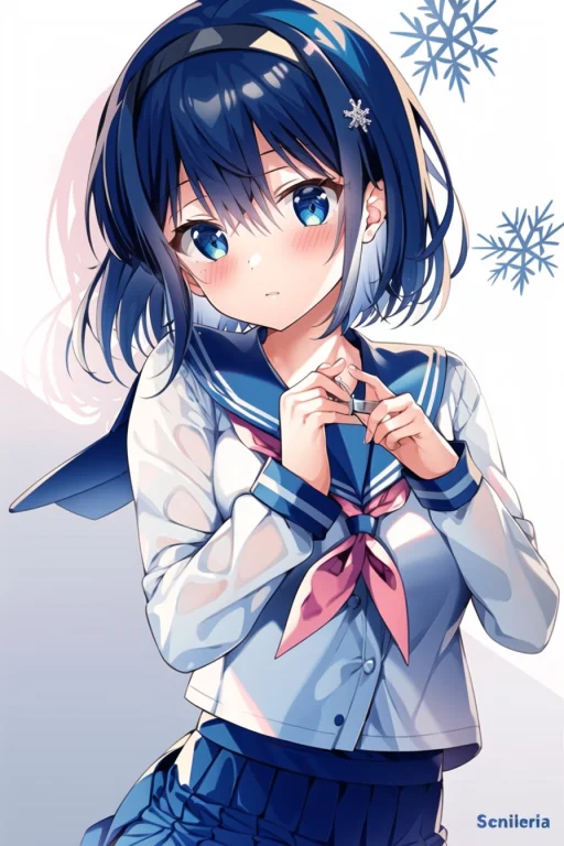 1girl, Solo, Sora Ginko, Holding, Glasses, Snowflake Hair Or...
