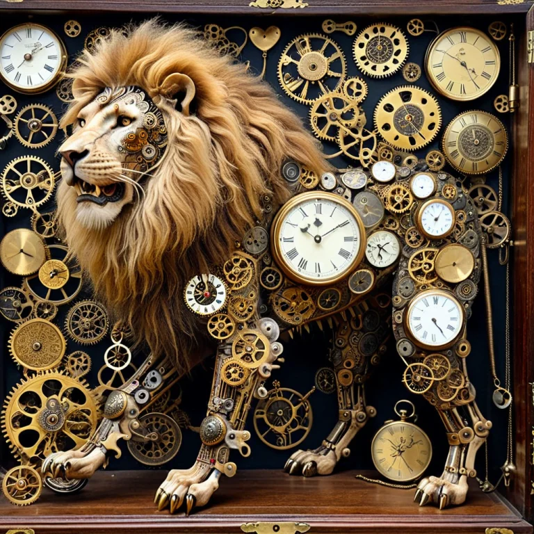 Loraclockstyle-0000090.7 Clock Style, A Roaring Lion Made En...