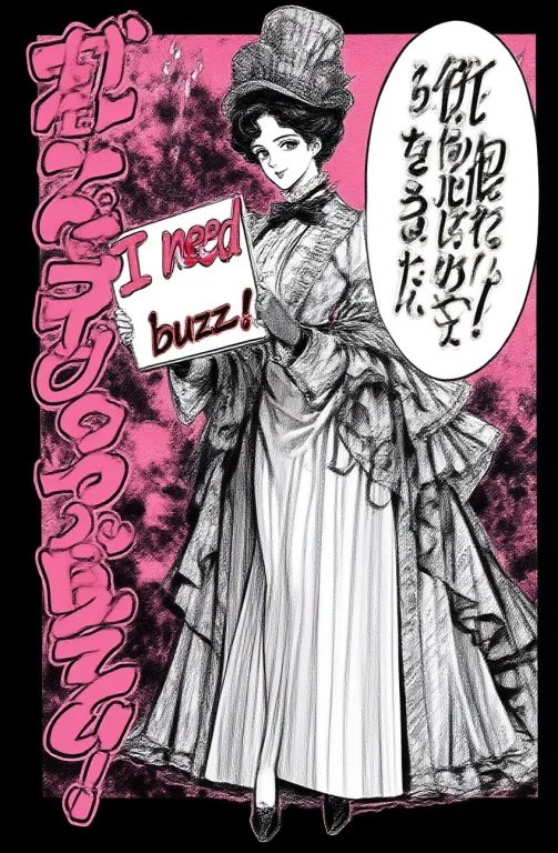 Fluxlisimodrawio, Digital Manga Art.  A Woman In Dress Victo...