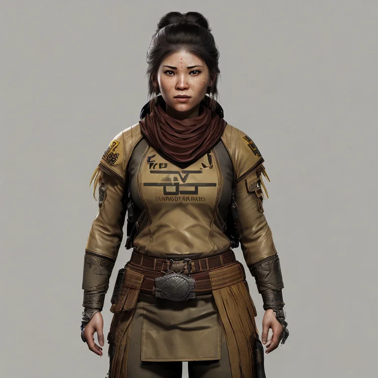 A Photo Of A Full Body Character Of A Yang Female Native Ame...