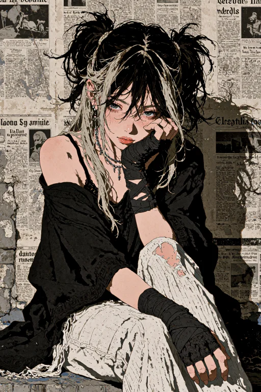 Velnari, , A Young Woman With Messy, Dark Hair Streaked With...