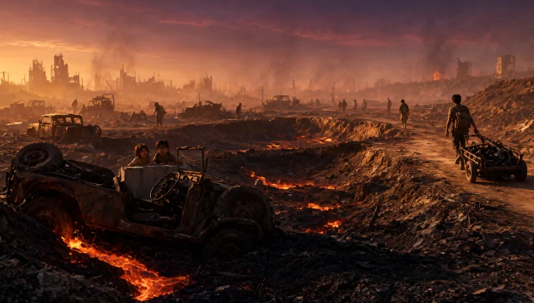 The Image Is A Wide, Cinematic, Photorealistic Scene Of A Po...