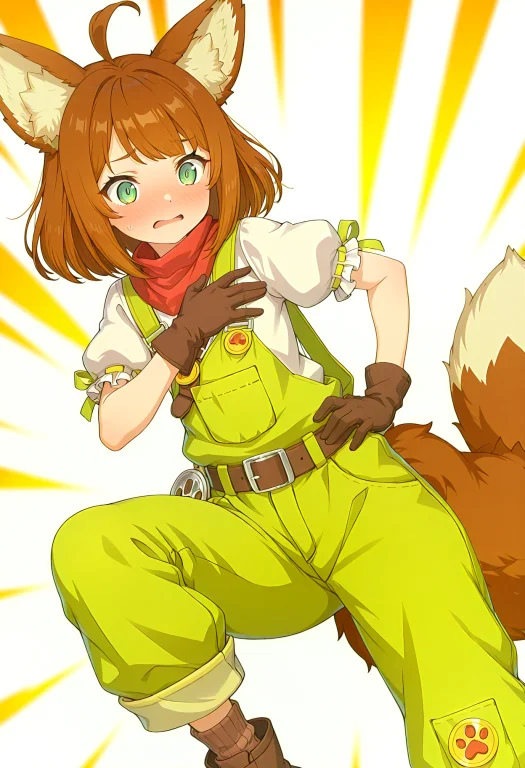 M149jcnr, 1girl, Brown Hair, Green Eyes, Animal Ear Fluff, M...