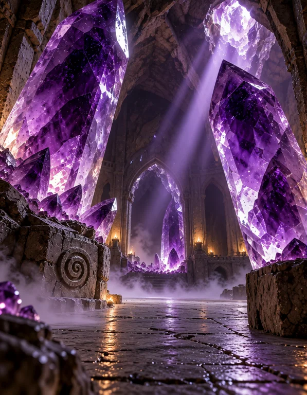 3xpl0r3 Dung30n, Photorealistic, Same Crystal Geode Cavern,...