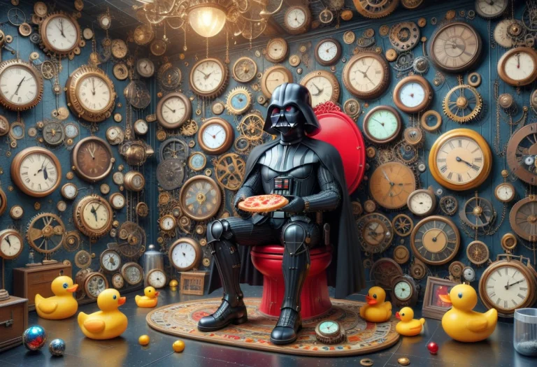 A High-end Cinematic Animated 3d Render Of Darth Vader Sitti...