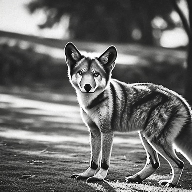 An Old Picture Of A Dingo From A 1930s Safari Analogfilm768-...