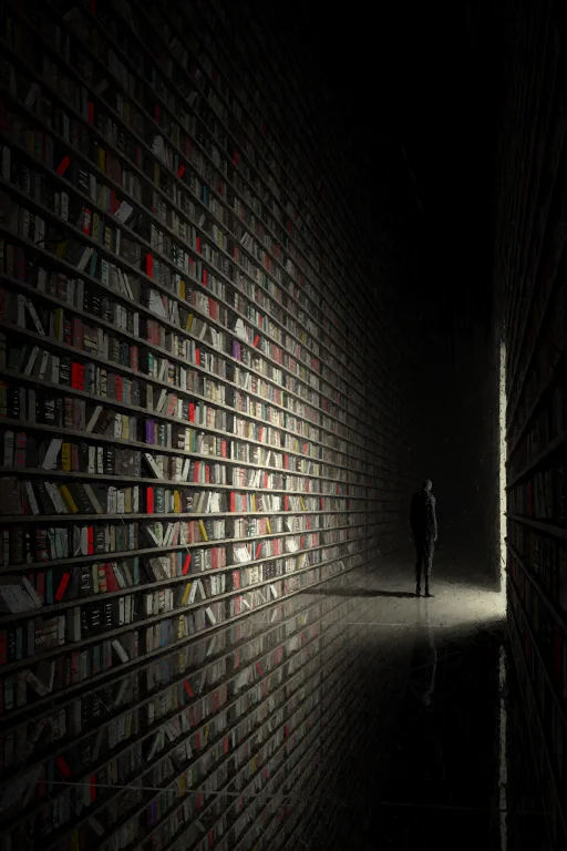 An Infinite Library Floating In A Void Of Absolute Darkness....