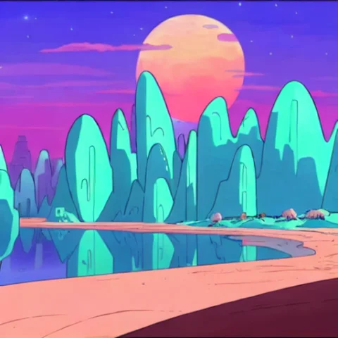 Red Sun In The Background, Dwspop Landscape — Stable Diffusion AI Prompt: red sun in the background, dwspop landscape
