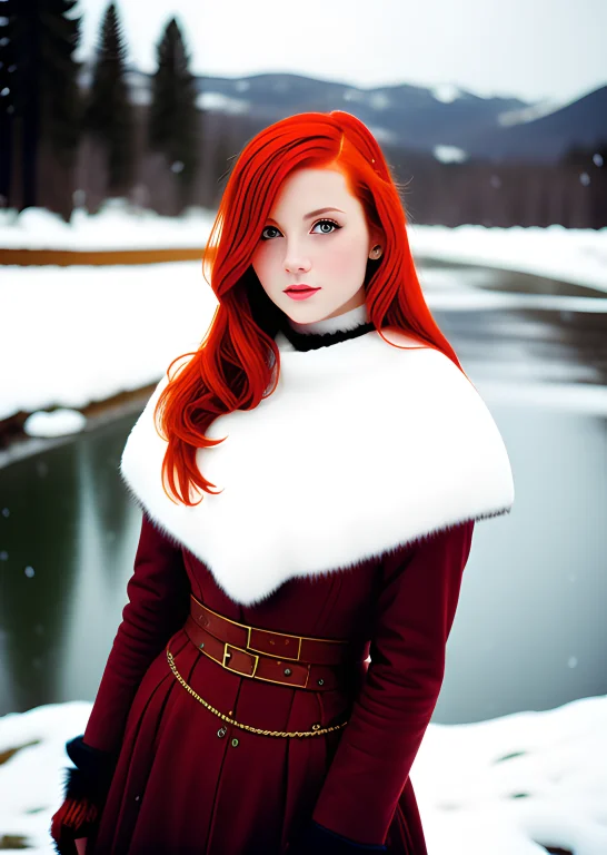 Analog Style, Modelshoot Style, Medium Shot Color Photo Of A...