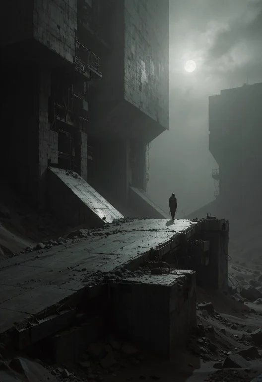 This Is A Monochromatic, Digital Photograph With A High-cont...