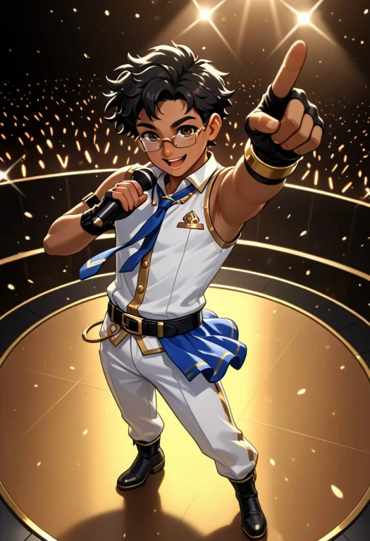 Anime, 1boy, Solo Male Focus, Albriech, Dark Skin, Black Hai...