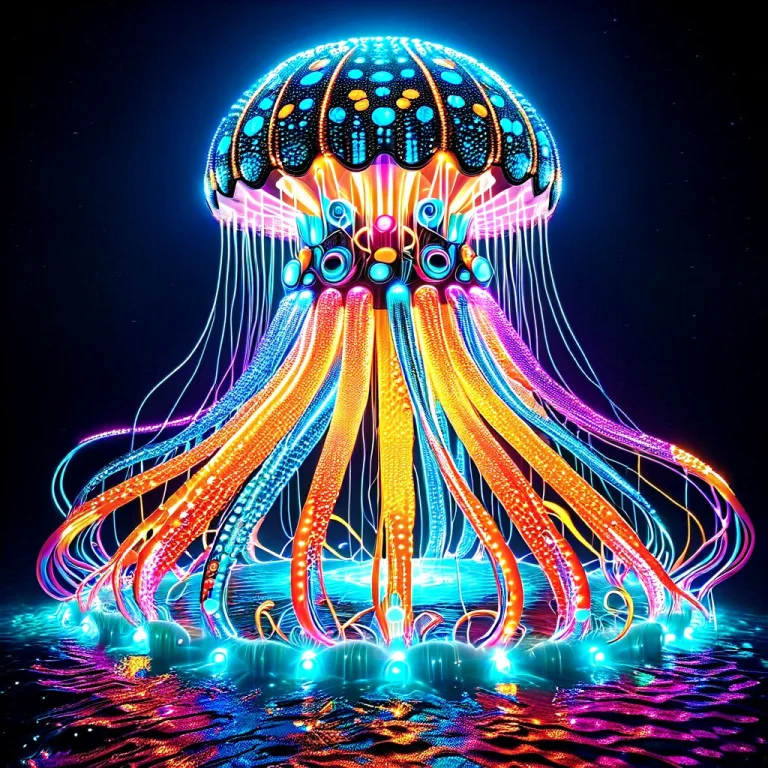 Led, Colorful Led Lights, Giant Robotic Jellyfish Floating I...