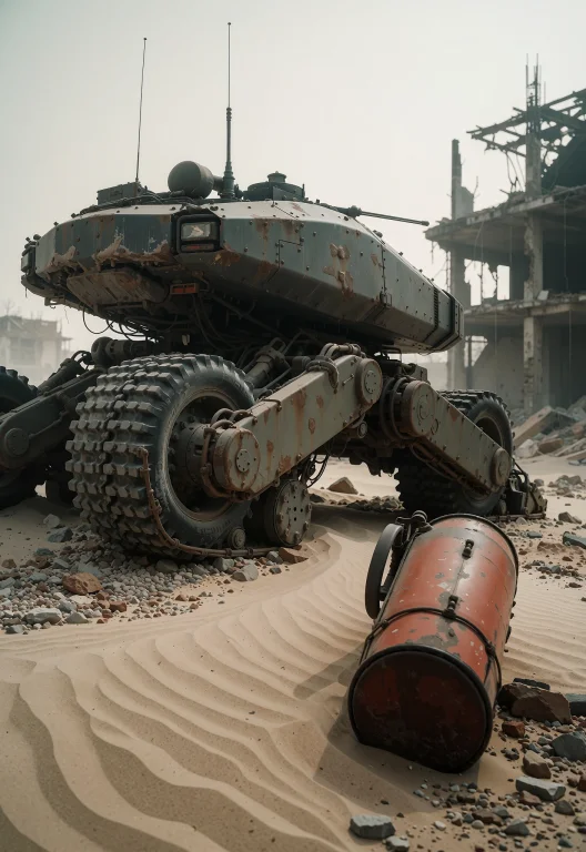 This Is A Digital Cgi Image Depicting A Post-apocalyptic Sce...