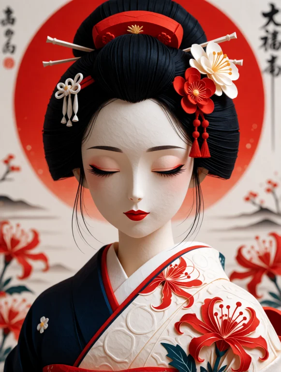 Nippon This Is A Magnificent 3d Paper Craft Doll Modeled Aft...