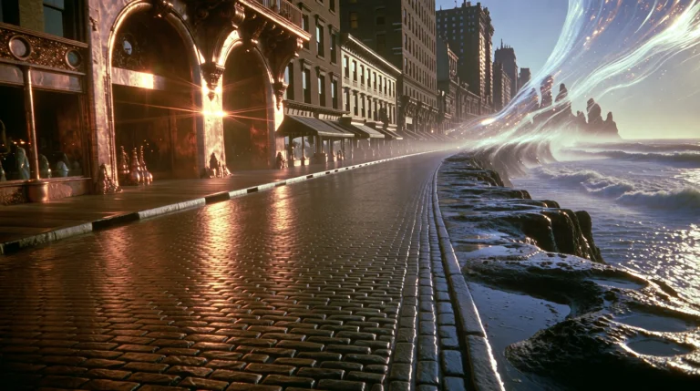 A Continuous, Sweeping Cinematic Wide Shot Down The Grand Co...