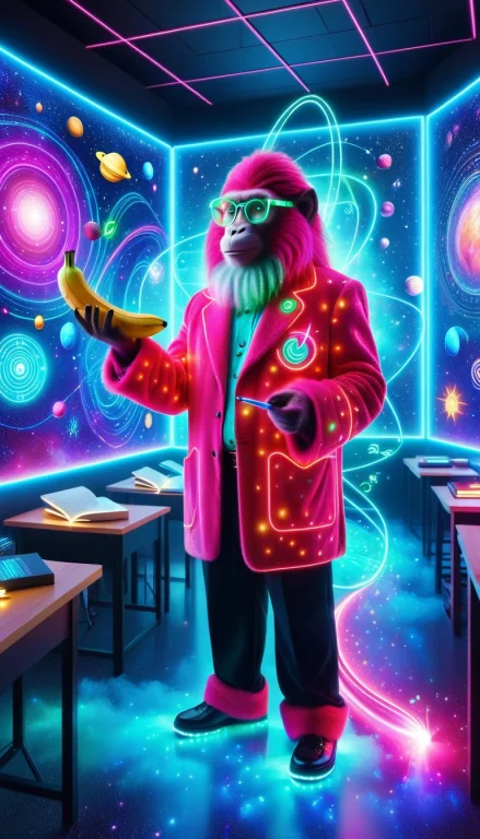 A Masterpiece, Best Quality, Ultra Detailed, Humorous Neon F...