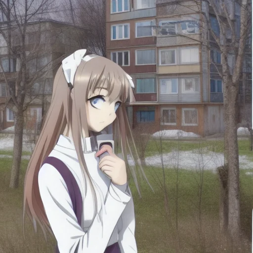 Anime Girl And Khrushchevka