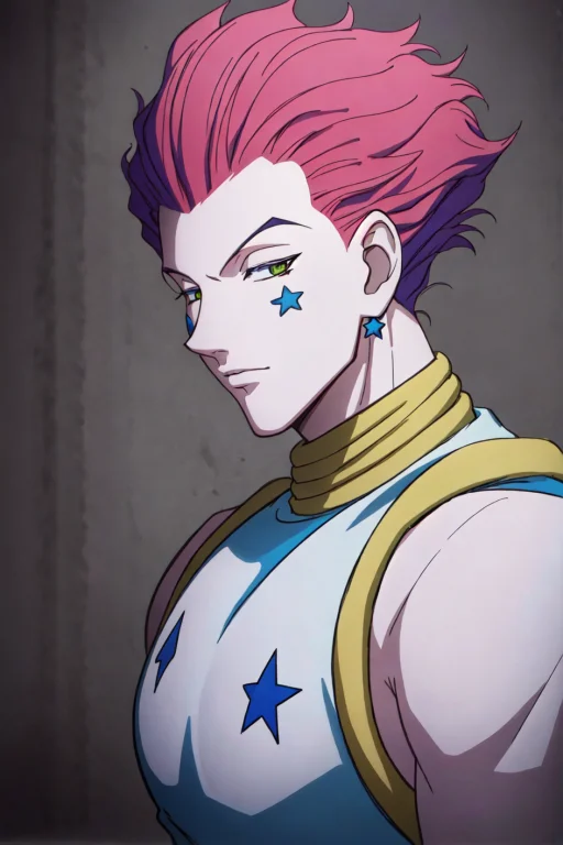 Masterpiece, Best Quality, Hisoka1.15, 1boy, Earrings, Green...