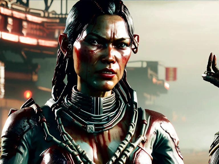 Cinematic Movie Hellscapev7 Portrait Of A 1.6 Qiang Cyborg P...