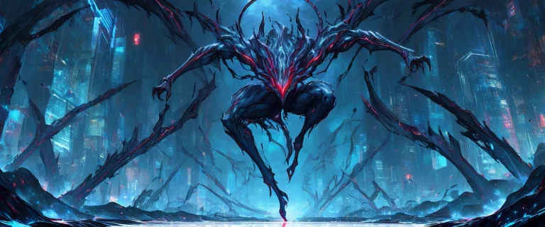 Masterpiece, Ultra Detailed Dark Surreal Neon Fantasy Illust...