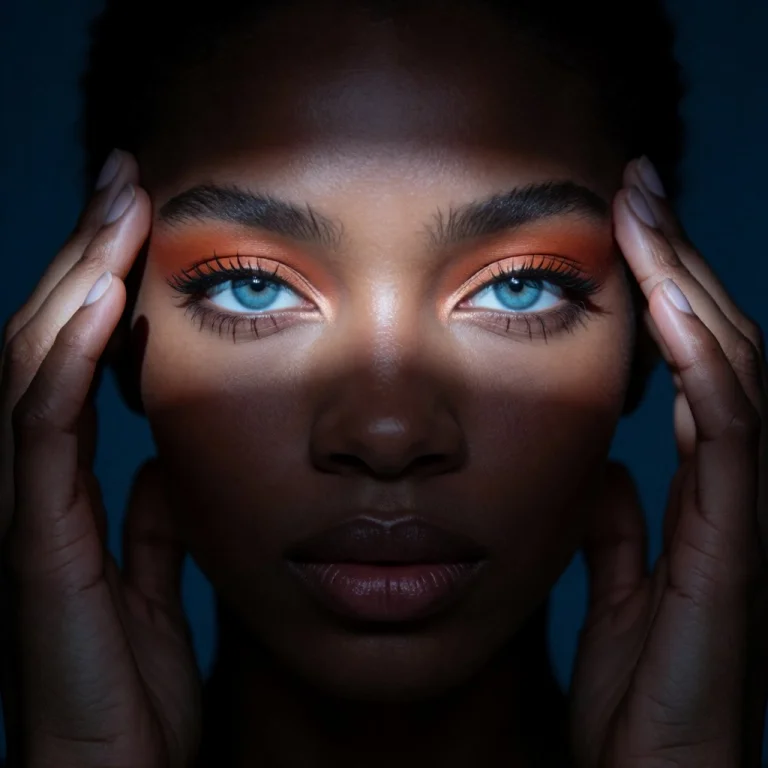 Photograph Of A Close-up Portrait Of A Person With Dark Skin...