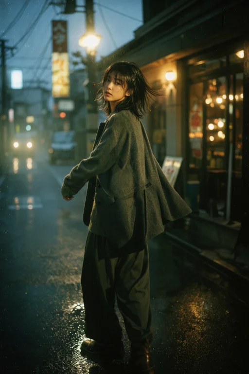 A Cinematic, Medium-shot Portrait Captured On Vintage 35mm C...
