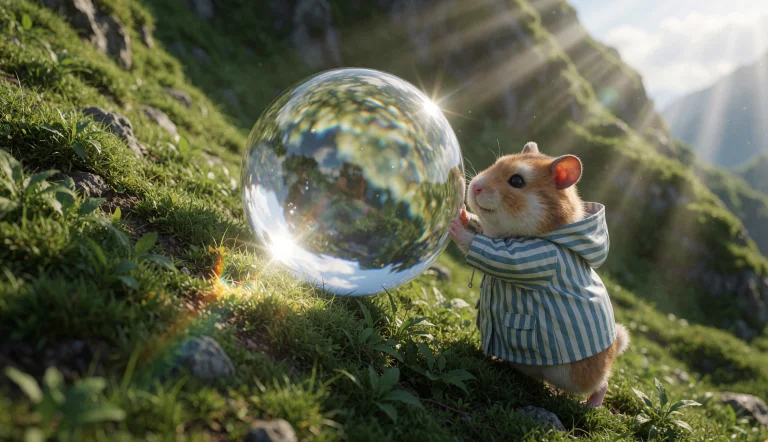 Hyper-realistic 3d Character Design. A Chubby Hamster Dresse...